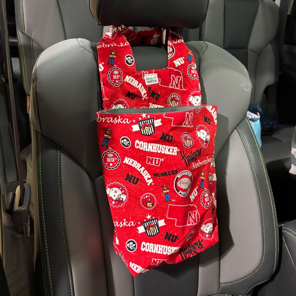 Car Trash/Utility Tote‎ Bag NU Herby Crest Design 9" w x4" dx 12" l Handmade